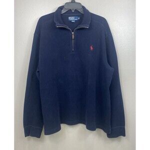Polo Ralph Lauren Sweater Men's Sz XL Estate Rib Knit Collared 1/4 Zip Pull Over